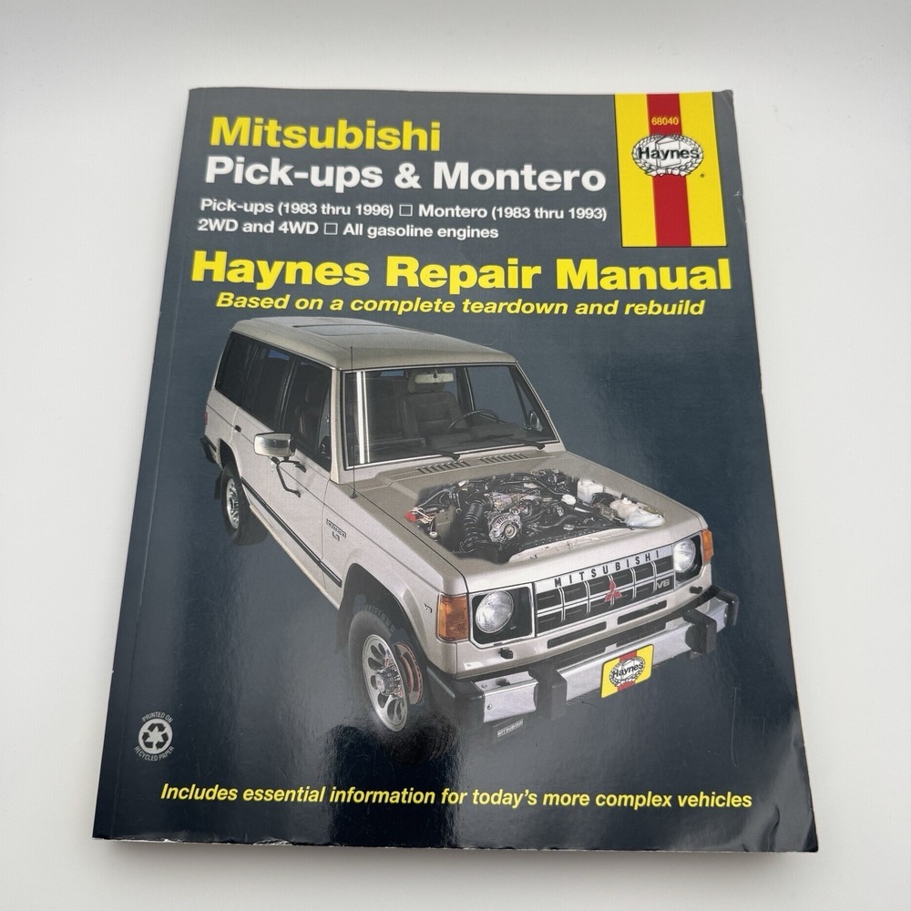 HAYNES Repair Manual Mitsubishi 1983-1996 Pick-ups + Montero Gasoline 68040 Book